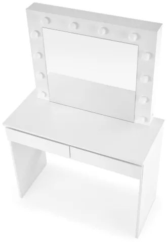 Toaletný stolík s LED osvetlením HOLLYWOOD 140x94 cm biela