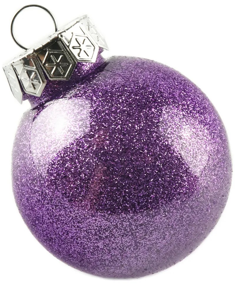 DECOLED Sada ozdob, prům. 6 cm, fialová