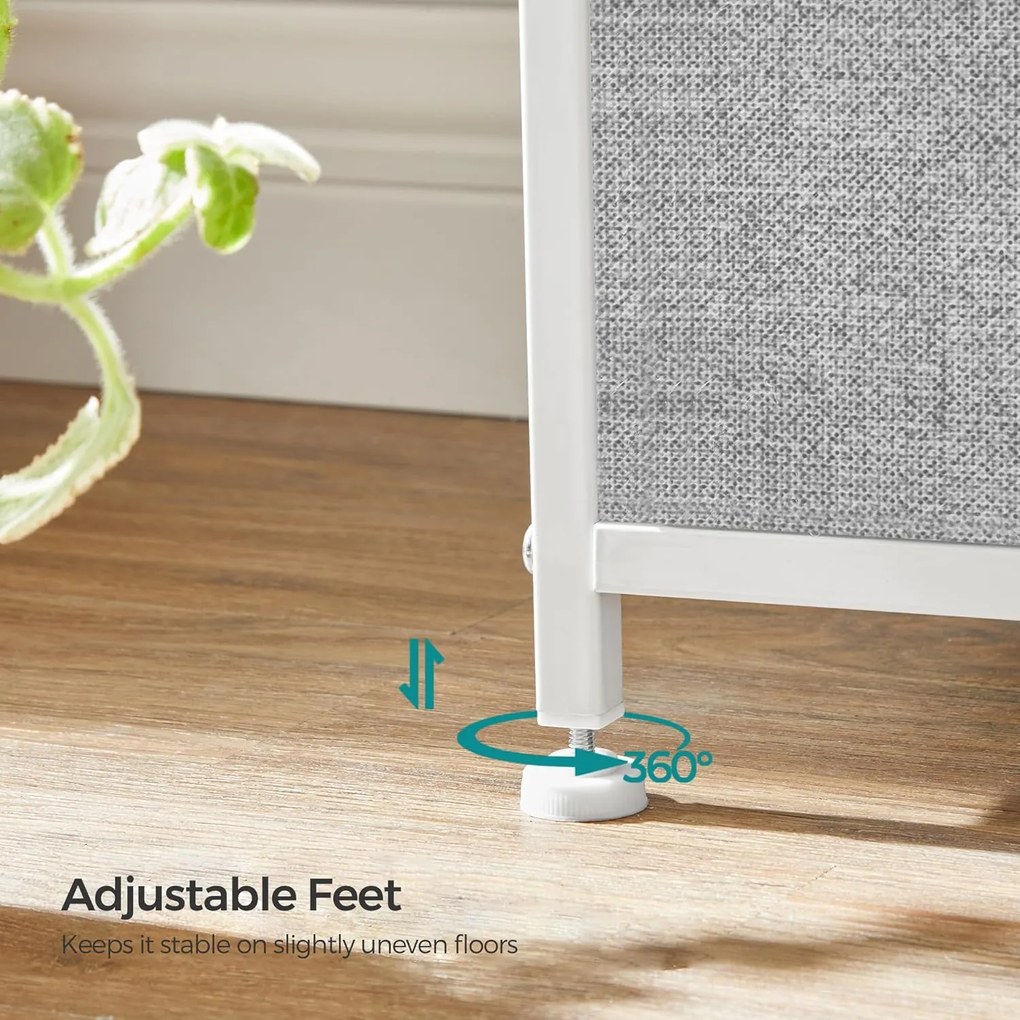 Komoda, úložná jednotka s 8 ľahko vytiahnuteľnými textilnými zásuvkami, svetlosivá a biela farba