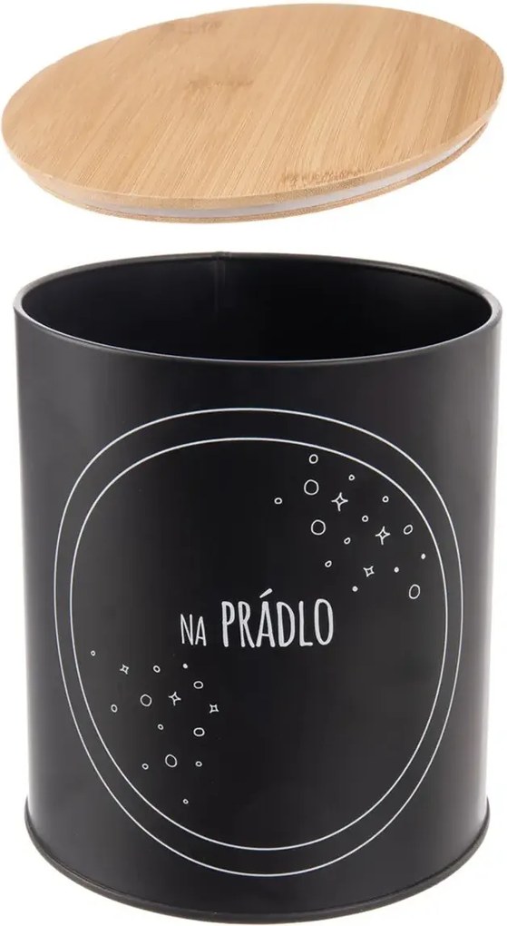 Orion 2. akosť - Dóza plechová, čierna, s bambusovým vekom, NA PRÁDLO, 3,3L