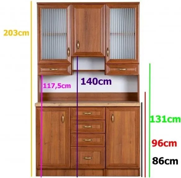 Kredenc 160 LADY biala, biela (doska dub lancelot)
