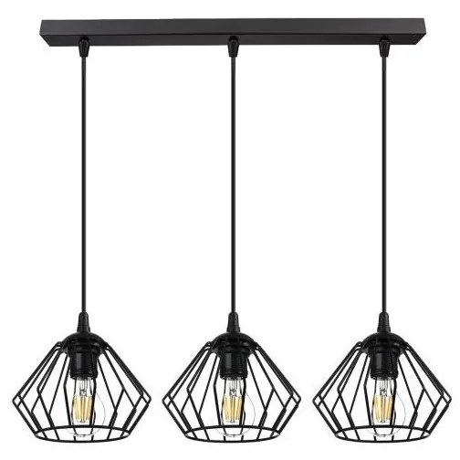Luster na lanku CEED 3xE27/60W/230V čierna