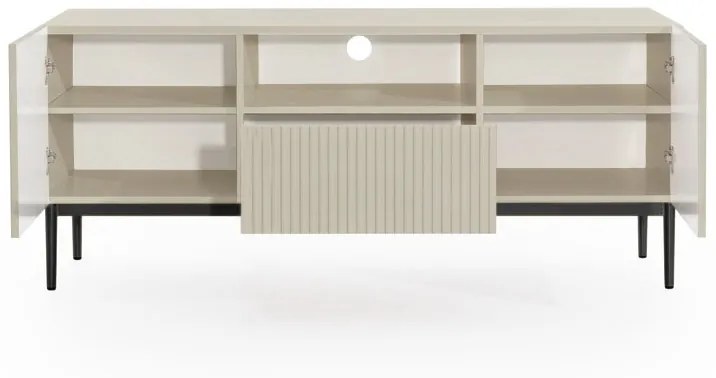 TV skrinka Nicole 150 cm s otvorenou policou - kašmírová / čierna