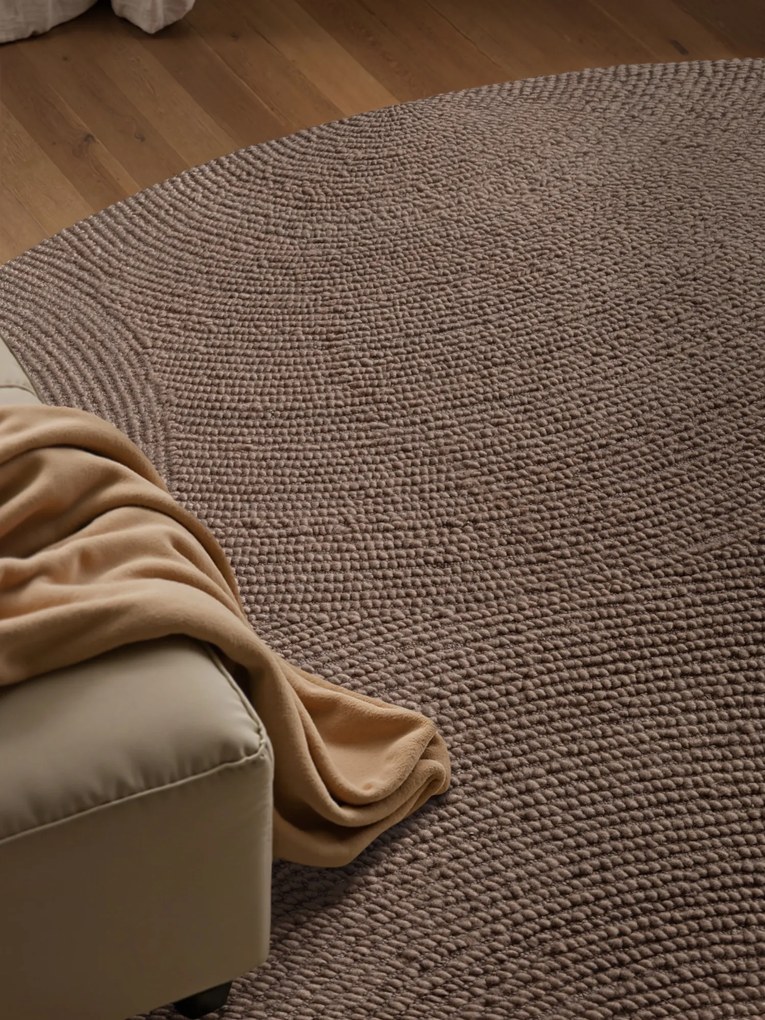 Hanse Home 200x200 (priemer) kruh cm Kusový koberec Calmio 106219 Taupe kruh, hnedá, obývacia izba
