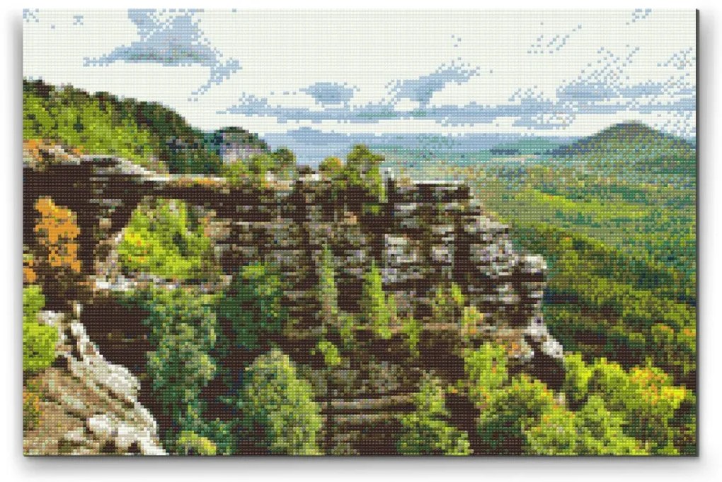 Gario Diamantové maľovanie Pravčická brána Rozmery: 60 x 40 cm, Rámovanie: S vnútorným rámom, Diamanty: Štvorcové