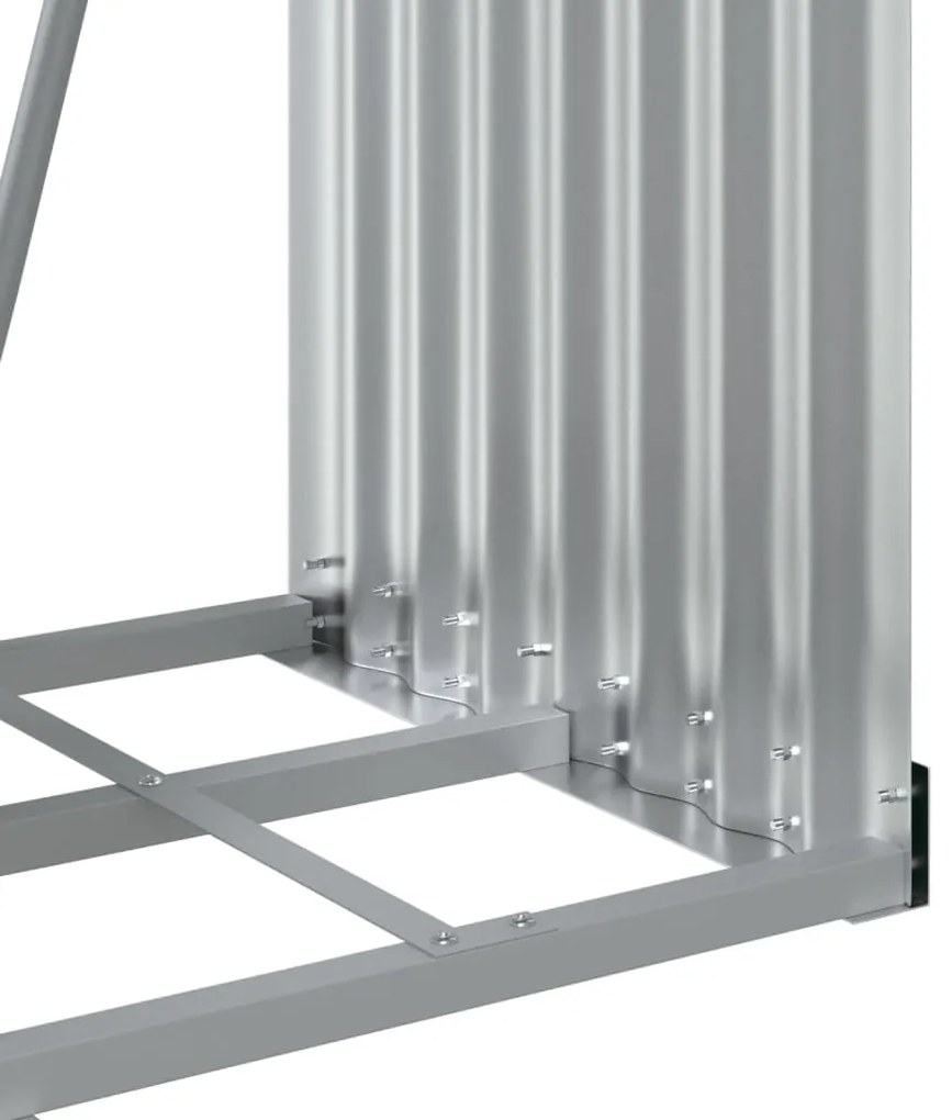 Držiak na polená strieborný 40x45x100 cm pozinkovaná oceľ