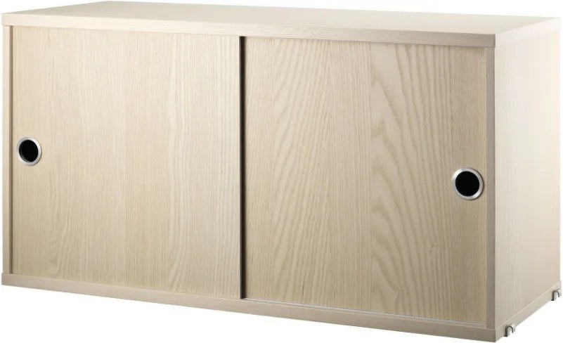 String Komoda String Cabinet With Sliding Doors 78 x 30, ash