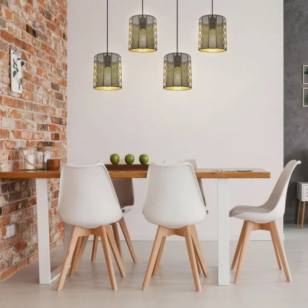 Globo 15450-4H - Luster na lanku ABINY 4xE27/60W/230V zlatá/čierna