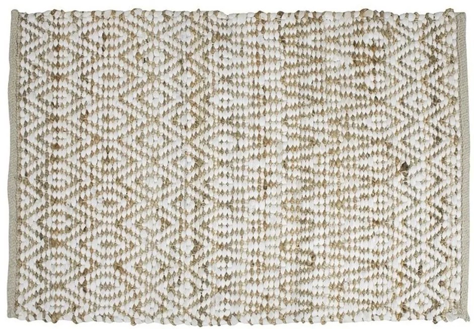 Prírodné / biely koberec z juty / viskózy - 60 * 90 * 1cm