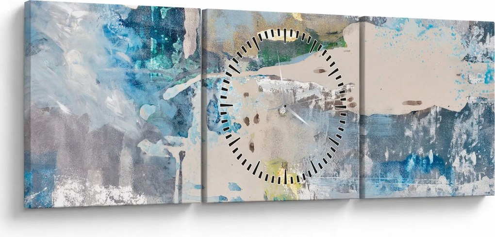 Obraz - Abstrakcia (s hodinami) (90x30 cm)