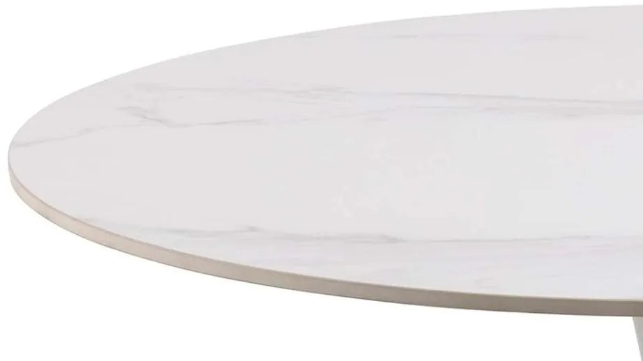 Jedálenský okrúhly stôl Malta 90 cm keramika/biely mramor