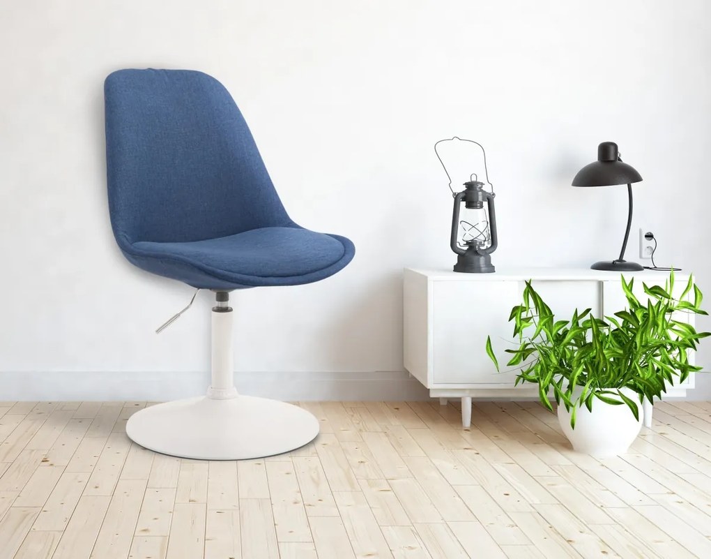 Stolička Maverick W - látka, podnož kov biela matná - Modrá