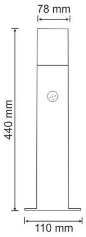 Vonkajšia lampa so senzorom NEW YORK 1xE27/12W/230V IP44 44 cm antracit