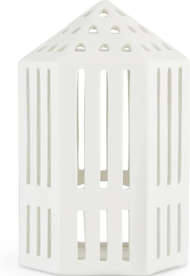 Biely keramický lampáš Kähler Design Galleria, výška 18,5 cm