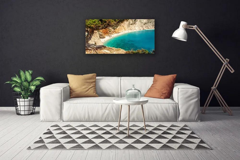 Obraz Canvas Záliv more skaly pláž 120x60 cm