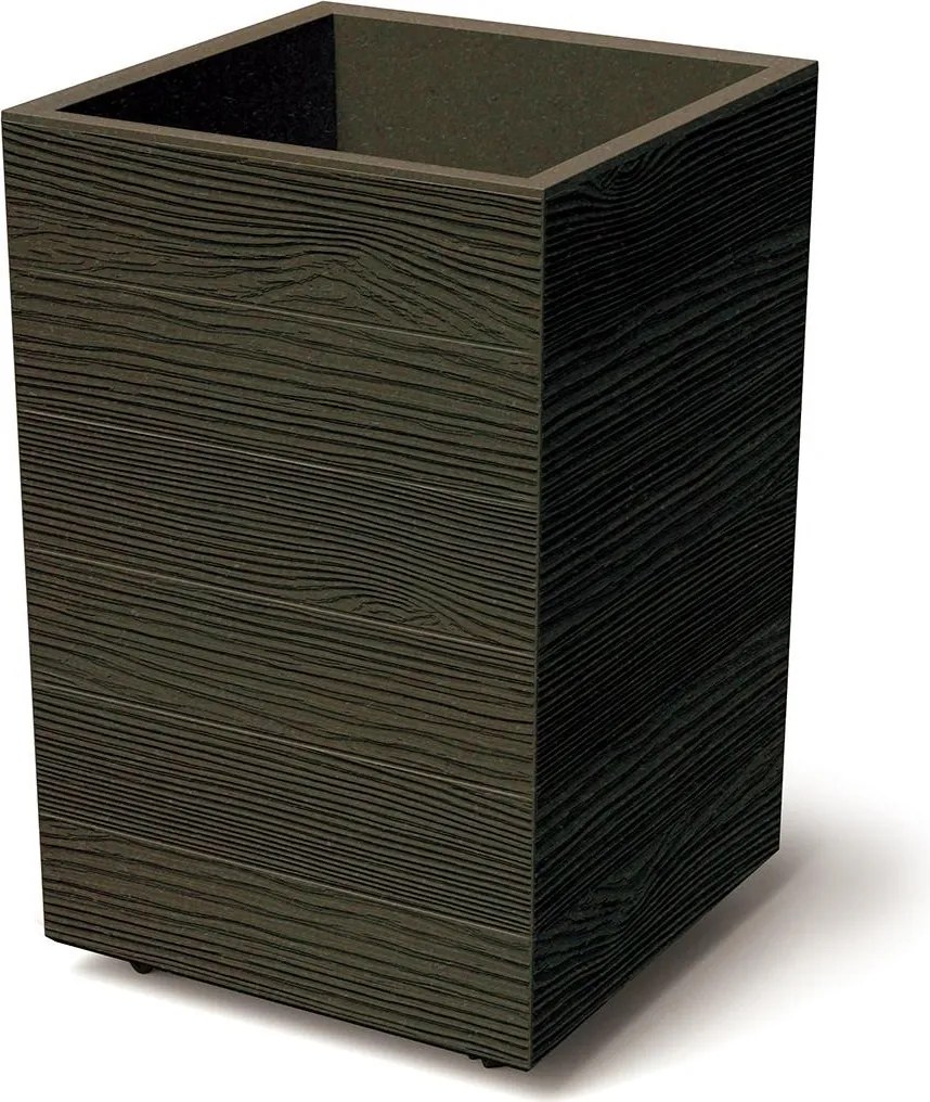 Květináč MADERAN SQUARE HIGH ECO WOOD 38,5 cm kávový