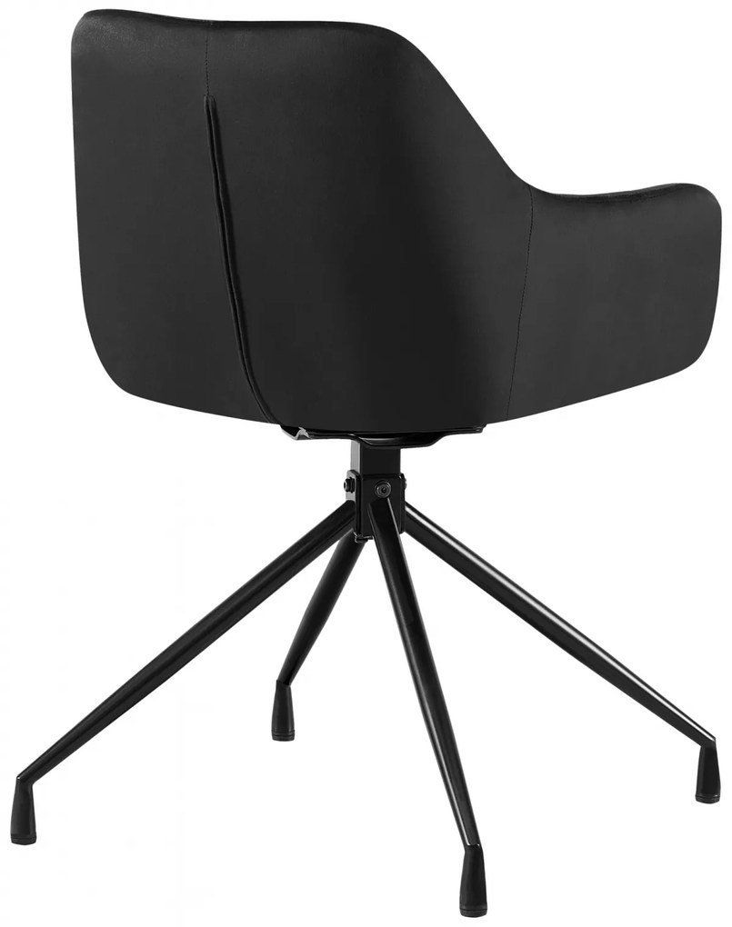 Jedálenská stolička Welby zamat - čierna