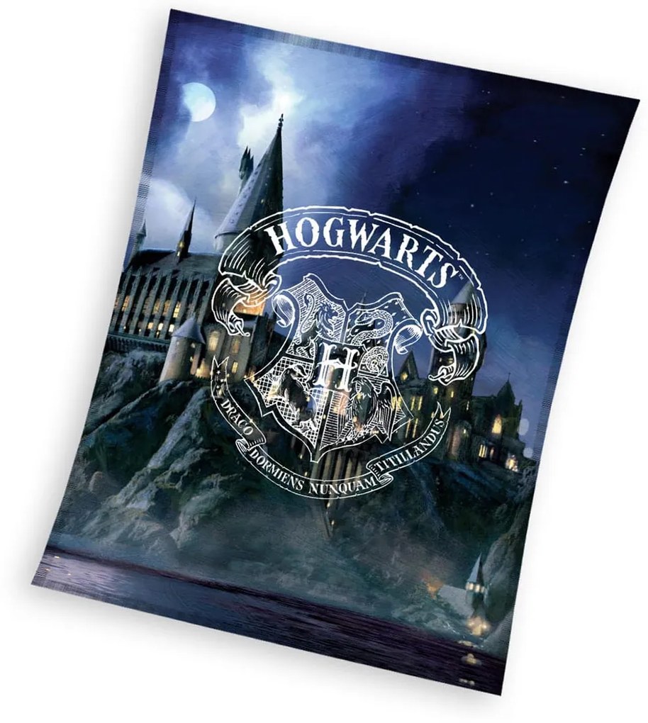 DETSKÁ FLEECOVÁ DEKA HARRY POTTER 130X170 CM VZOROVANÁ