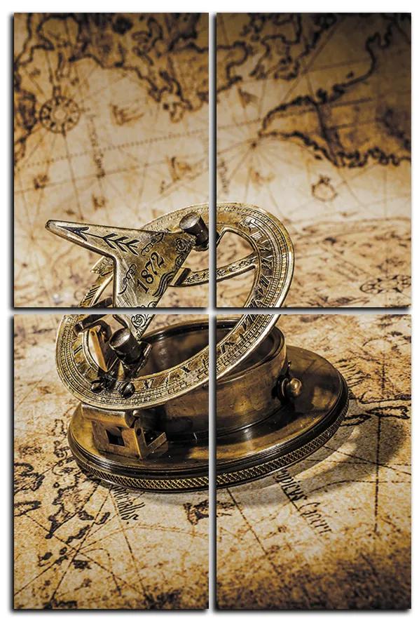 Obraz na plátne - Kompas na mape antického sveta - obdĺžnik 799FD (120x80 cm)