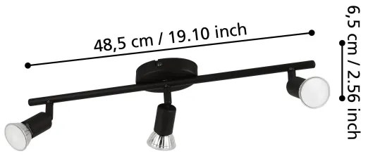 Eglo 32431 - LED Bodové svietidlo BUZZ-LED 3xGU10/2,8W/230V 3000K čierna