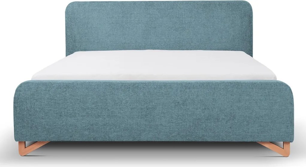 Posteľ Flamingo 180x200 cm, morská modrá štruktúrovaná tkanina