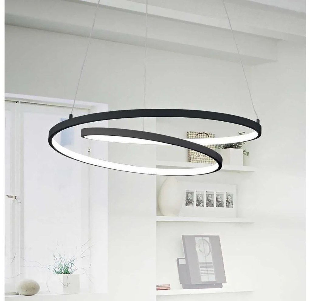 Ideal Lux - LED Luster na lanku OZ LED/52W/230V pr. 80 cm CRI 90 čierna