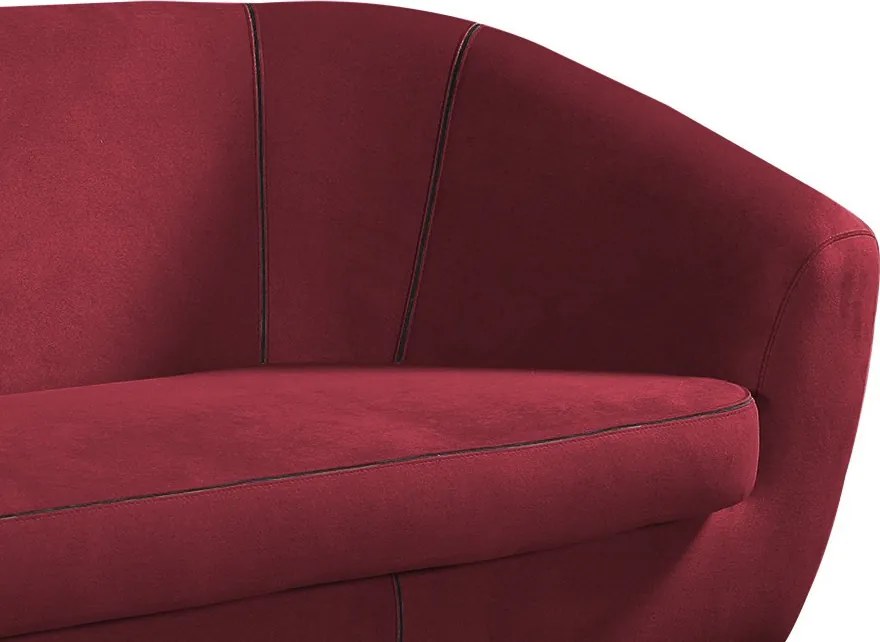 Trojmiestna pohovka Olivio, červená zamatová látka