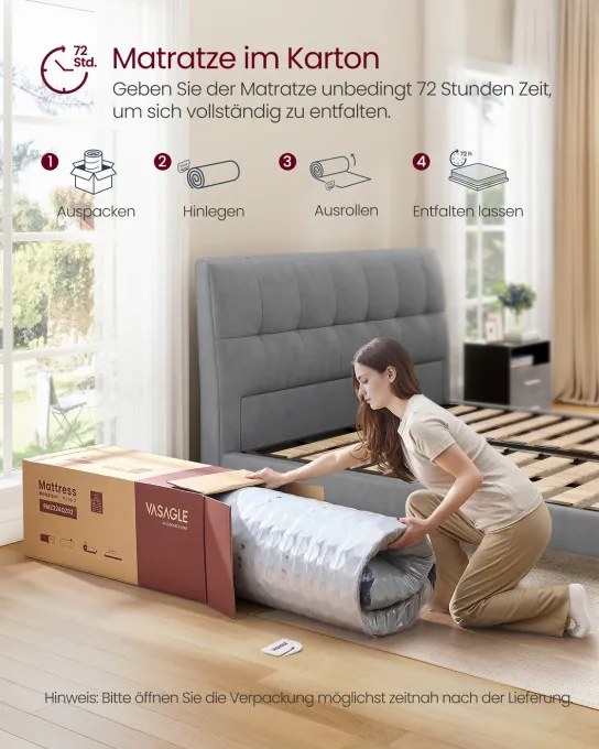 Matrac s gélovou pamäťovou penou RMZ214QZ02 výška 20 cm