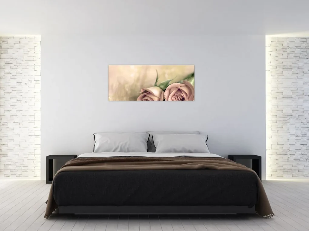 Obraz - Jemné ruže (120x50 cm)