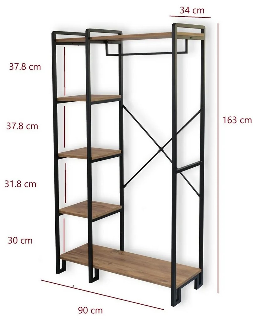 Stojan na šaty Rex Atlantic Pine and Black