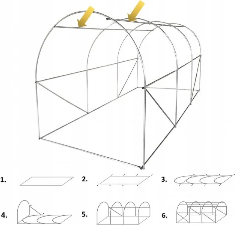 Springos Konštrukcia na foliovník 3 x 2 x 2m GT0010K