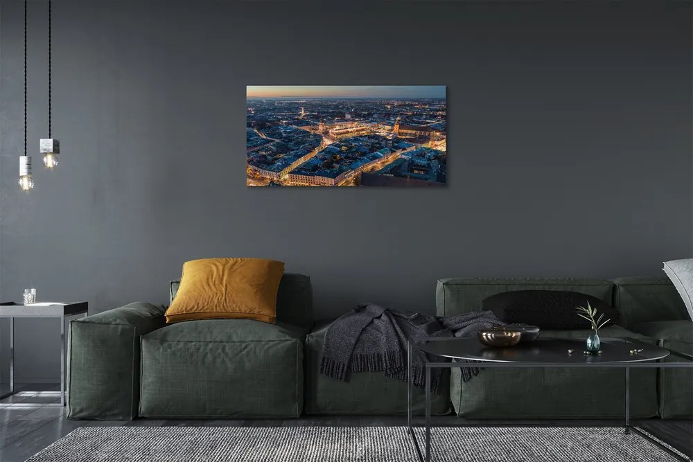 Obraz na plátne Krakov nočné panorama 125x50 cm