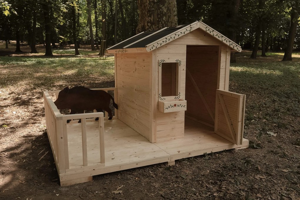 domceknazahradu.sk - Detský drevený domček KULIHRÁŠEK  - Premium, farba natur, (1,8 × 2,5 m), DD_KULI2