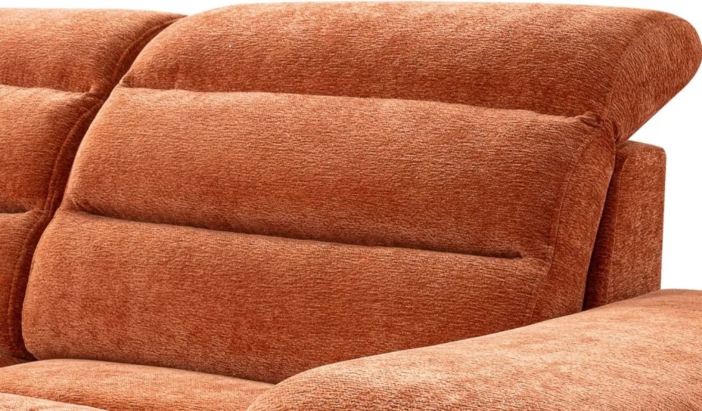 Rohová sedačka Kornelia, terakota štruktúrovaná tkanina, ľavý roh