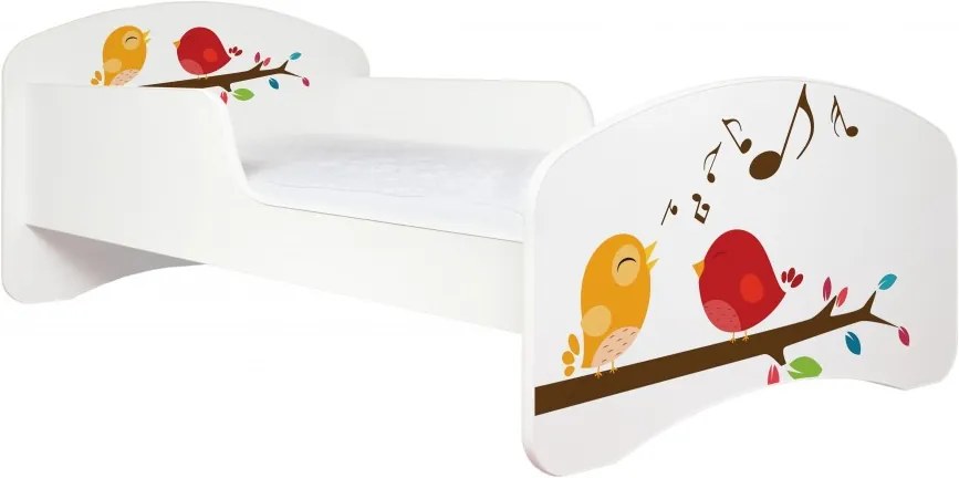 MAXMAX Detská posteľ bez šuplíku 190x90cm Vtáčiky + matrace ZADARMO!