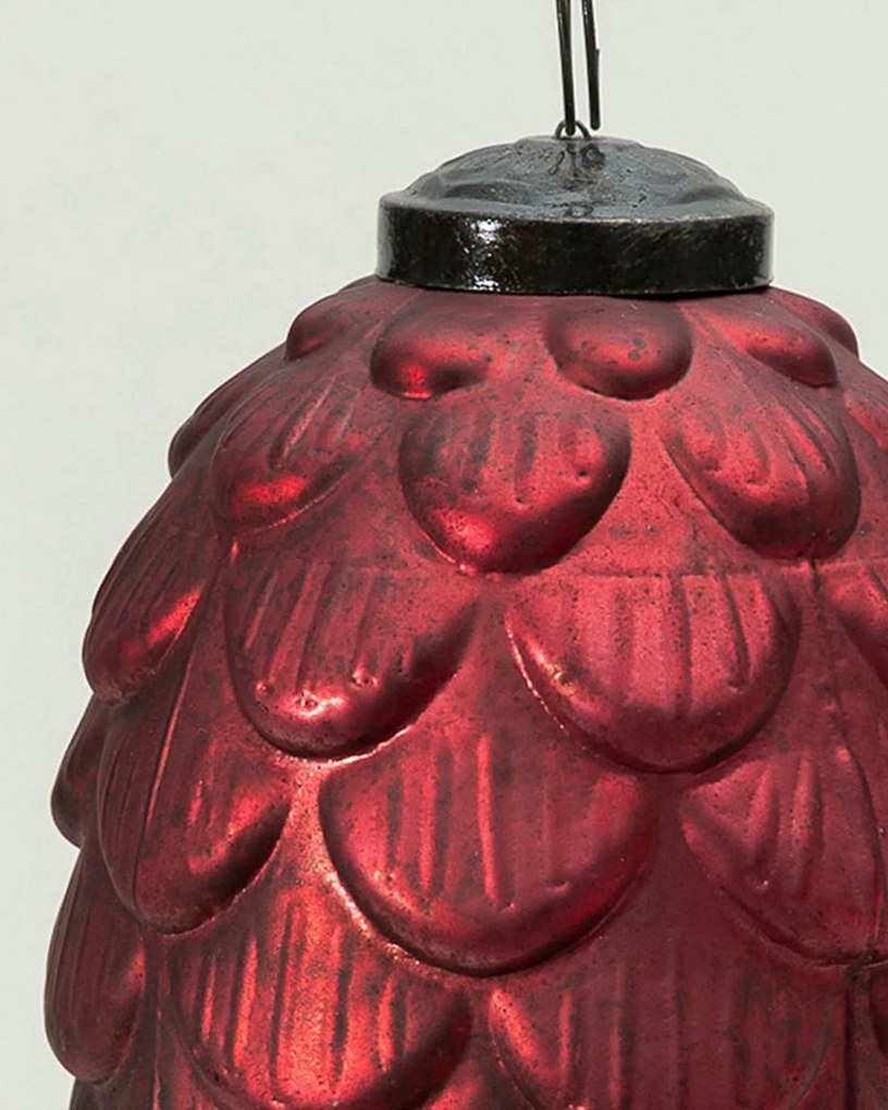 Sklenená ozdoba Pine Red 8x8x15 cm