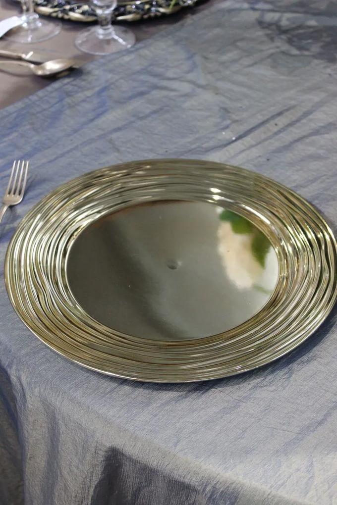Zlatý lesklý klubový tanier Moderno 33cm