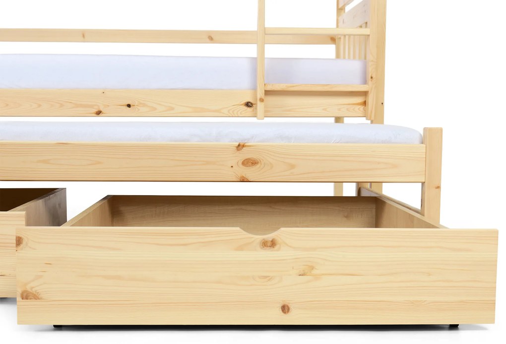 Wilsondo Poschodová posteľ s prístelkou Petra 5 - prírodná Rozmer: 180x80