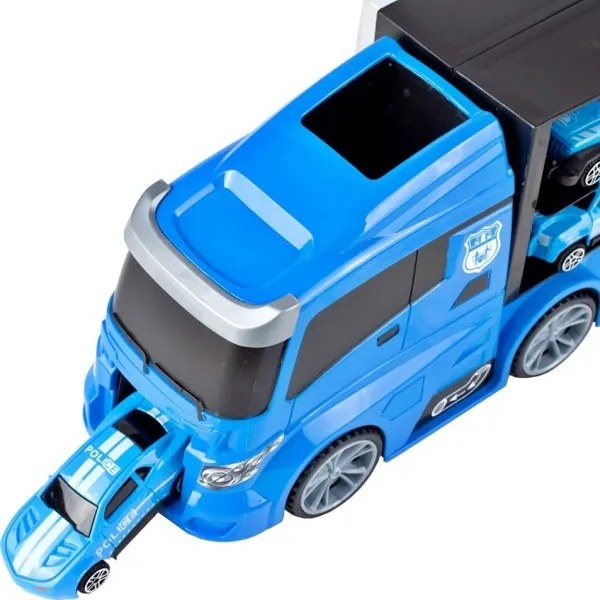 Nákladné policajné auto s vozidlami