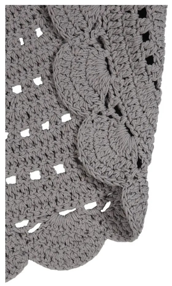 Sivý ručne háčkovaný bavlnený koberec Nattiot Alma, ⌀ 120cm