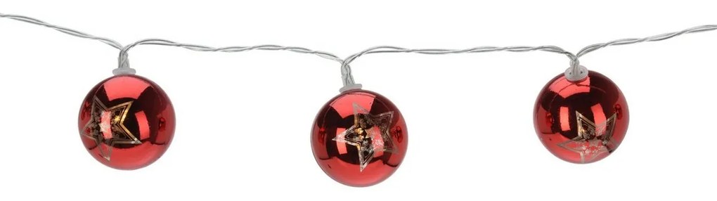 Svetelná vianočná reťaz Stars, 120 cm, 10 LED, farba meď, na batérie