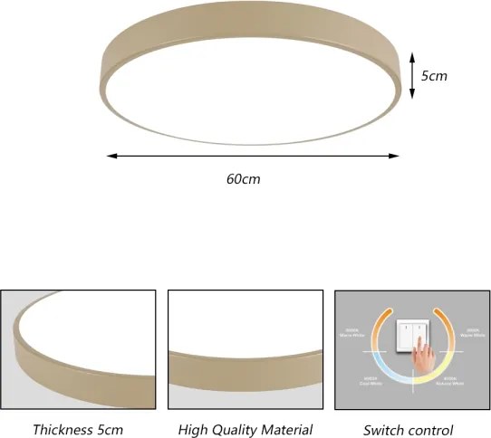 Brilagi - LED stropné svietidlo POOL LED/60W/230V 3000/4500/6000K, priemer 60 cm, béžová