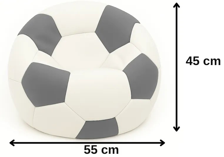 Sedací vak futbalová lopta malá bielosivá EMI