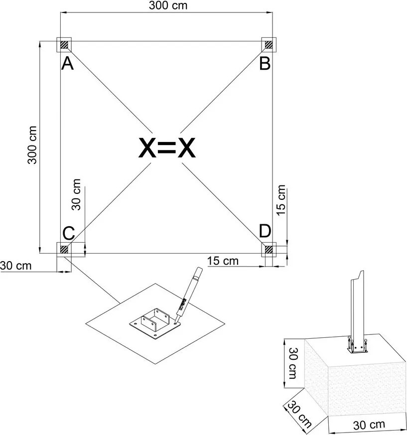 Pultová bioklimatická pergola s lamelami 3 x 3 M