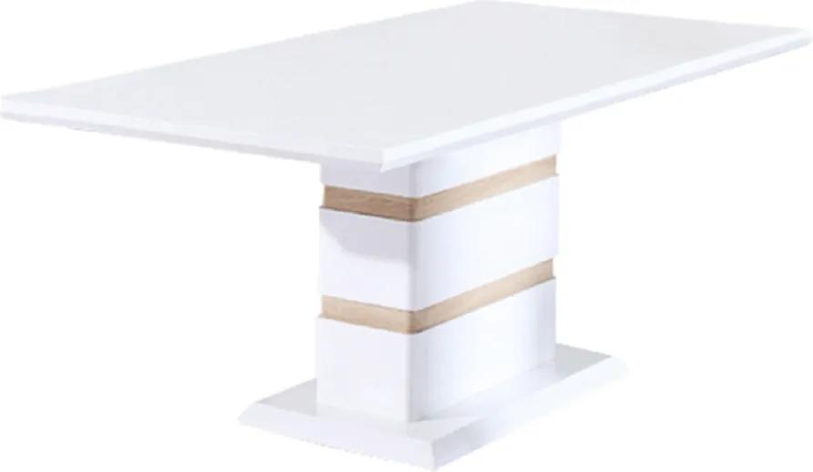 Jedálenský stôl, biela lesk HG, MADOS
