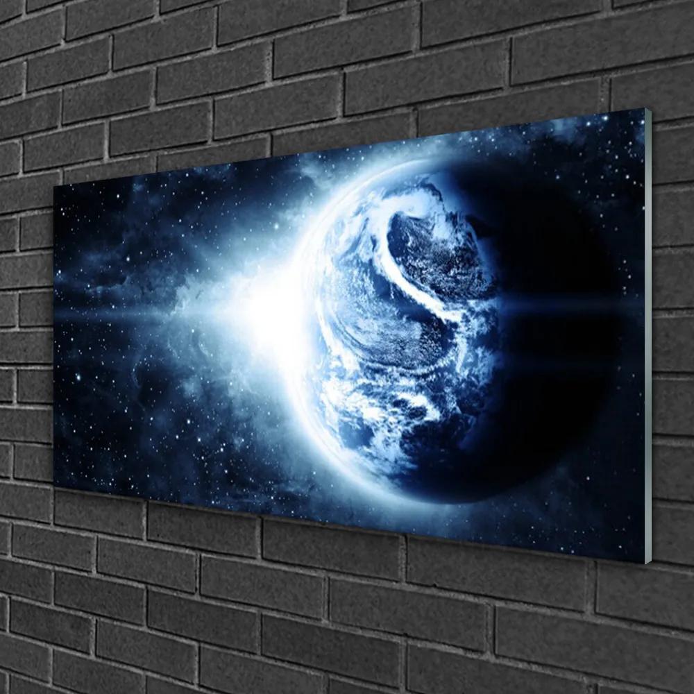 Skleneny obraz Krajina vesmír planéta 120x60 cm