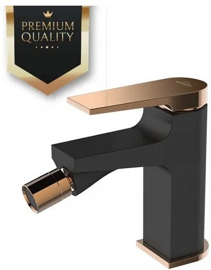 Invena Midnight, bidetová batéria, čierna-ružové zlato, BB-35-014-V