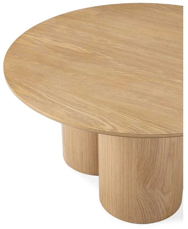 Okrúhly konferenčný stolík v dekore duba v prírodnej farbe ø 80 cm Lua – MOME