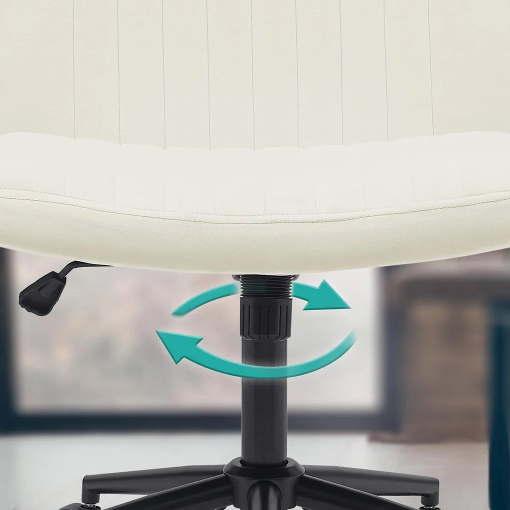 Design-Shop Kancelárska stolička Kingman zamat - Krémová