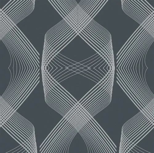 Vliesové tapety na stenu Natalia 3D geometrický vzor strieborný na čiernom podklade